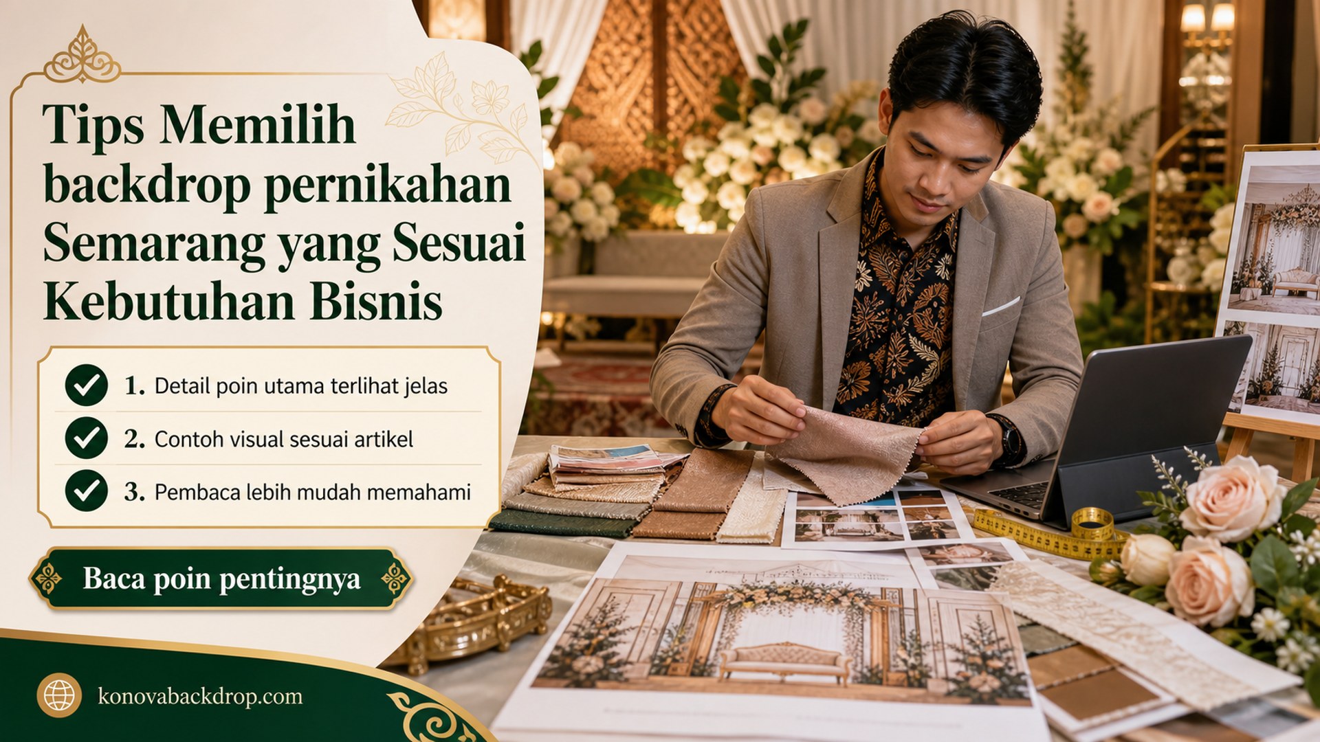 Ilustrasi Tips Memilih backdrop pernikahan Semarang yang Sesuai Kebutuhan Bisnis