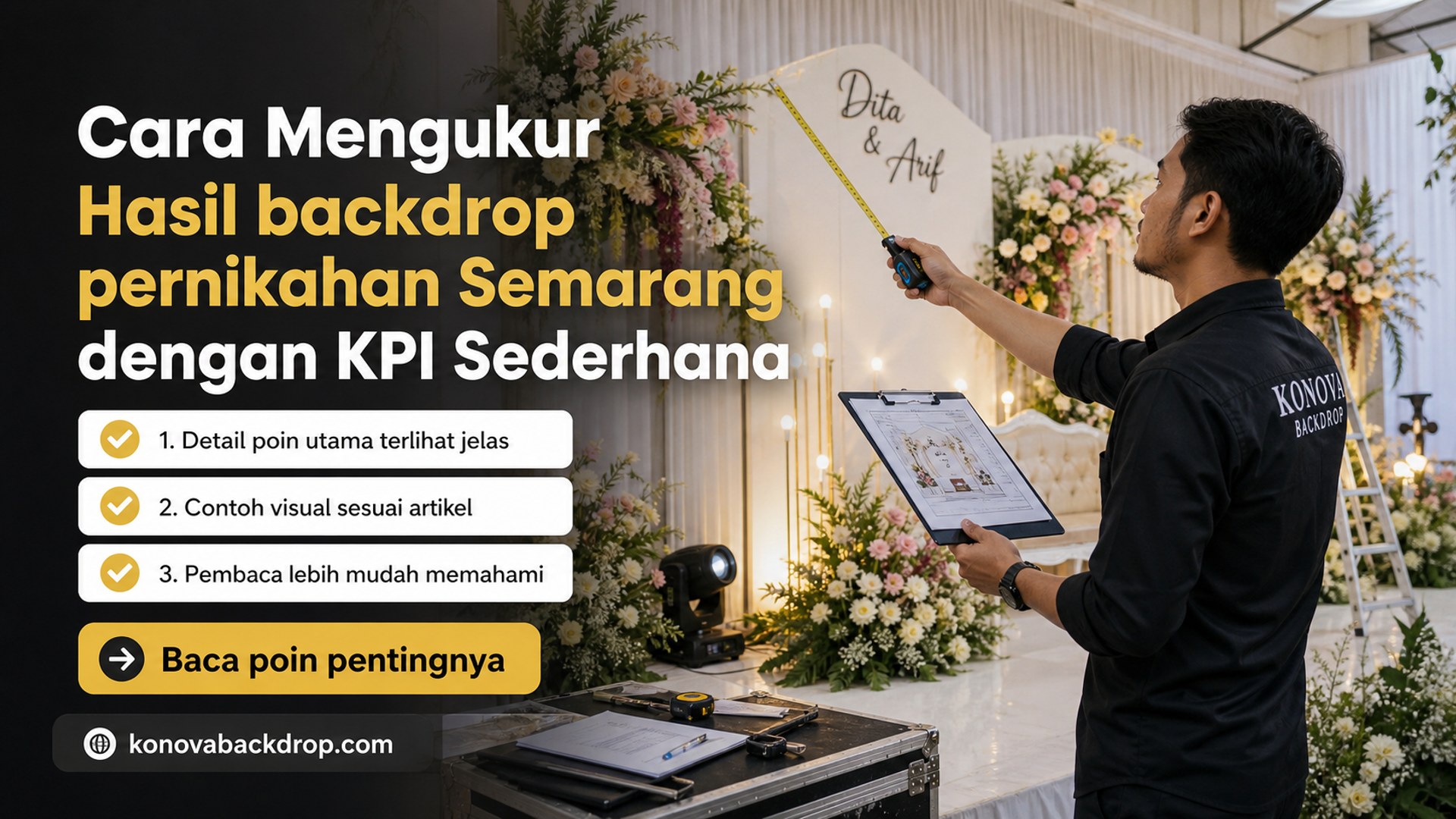 Ilustrasi Cara Mengukur Hasil backdrop pernikahan Semarang dengan KPI Sederhana