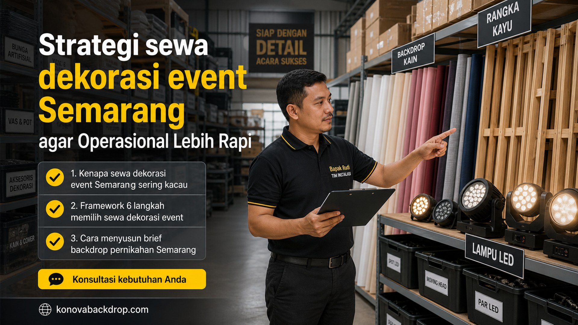 backdrop pernikahan Semarang - Strategi sewa dekorasi event Semarang agar Operasional Lebih Rapi