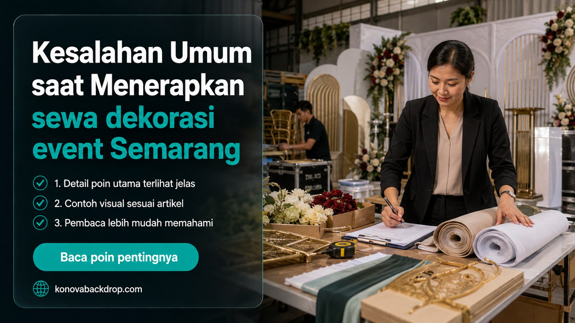 Ilustrasi backdrop pernikahan Semarang - Kesalahan Umum saat Menerapkan sewa dekorasi event Semarang