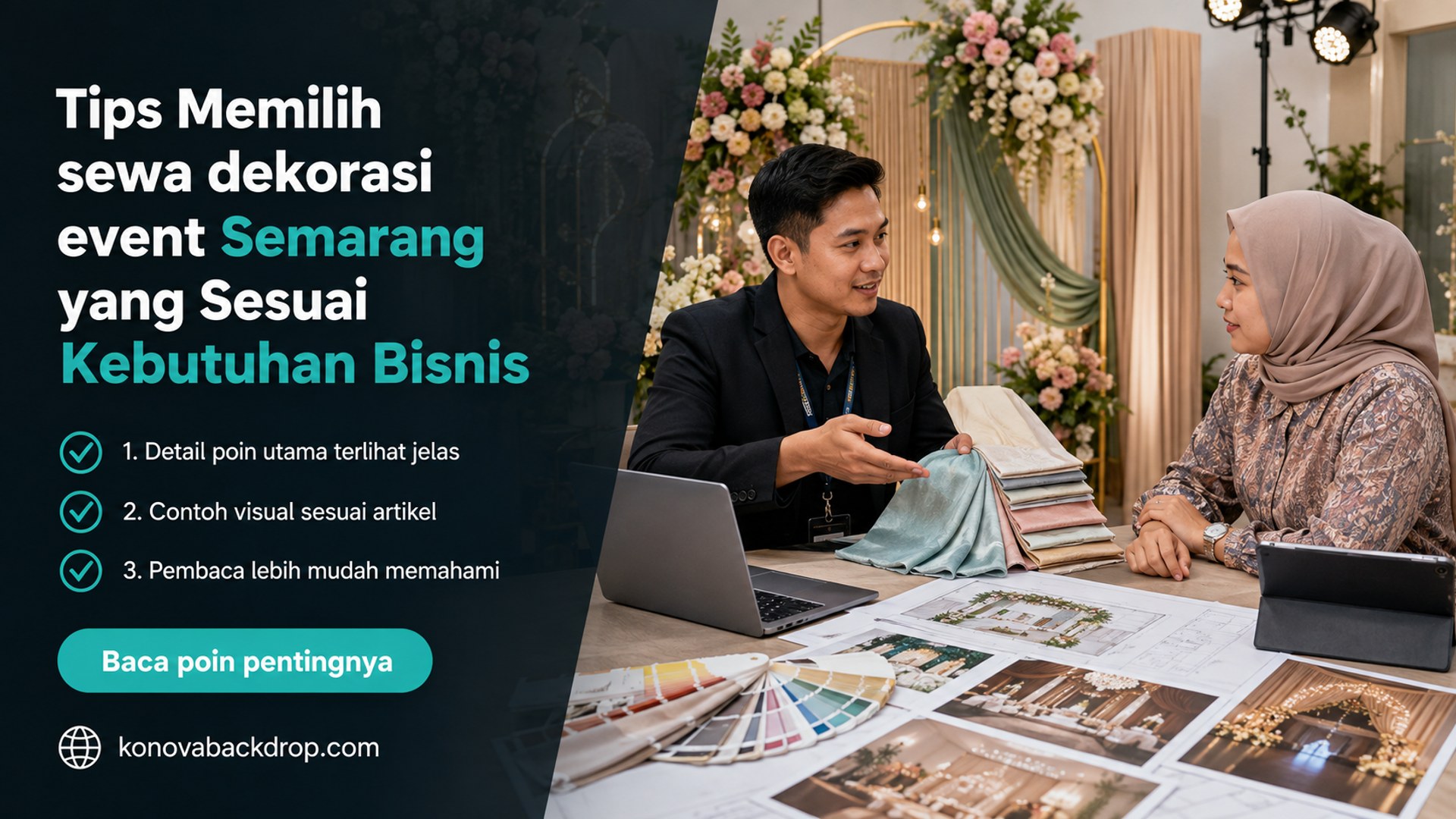 Ilustrasi backdrop pernikahan Semarang - Tips Memilih sewa dekorasi event Semarang yang Sesuai Kebutuhan Bisnis
