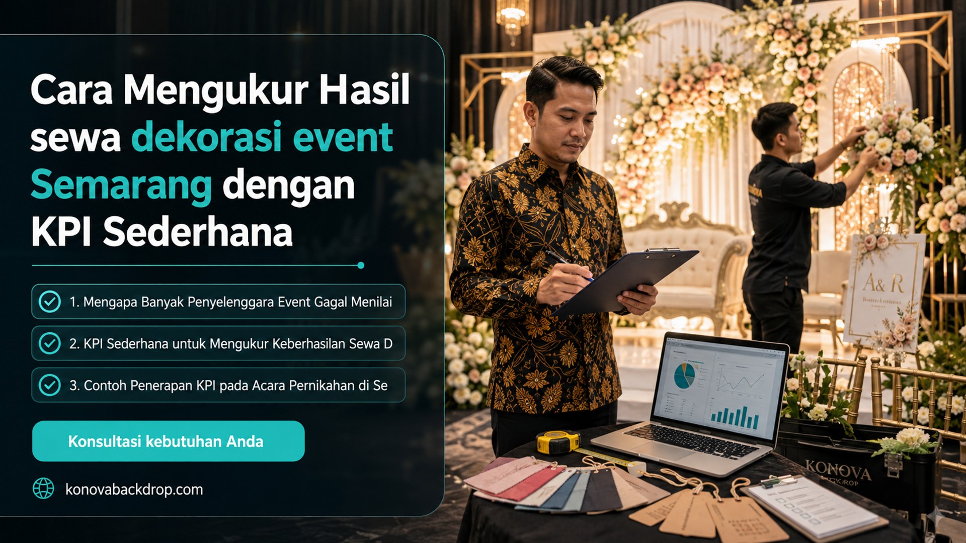 backdrop pernikahan Semarang - Cara Mengukur Hasil sewa dekorasi event Semarang dengan KPI Sederhana