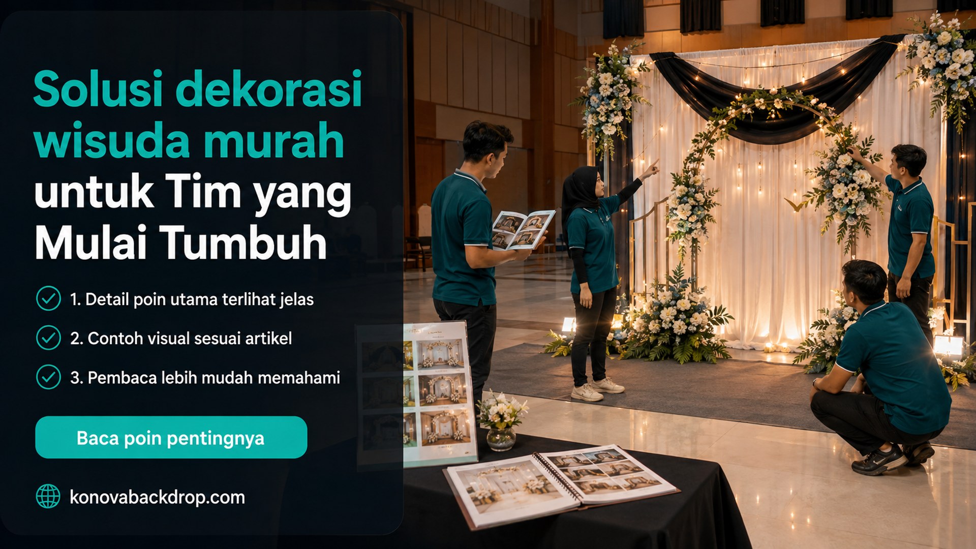 Ilustrasi backdrop pernikahan Semarang - Solusi dekorasi wisuda murah untuk Tim yang Mulai Tumbuh