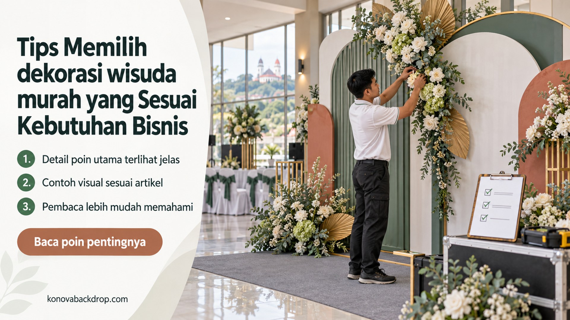 Ilustrasi backdrop pernikahan Semarang - Tips Memilih dekorasi wisuda murah yang Sesuai Kebutuhan Bisnis