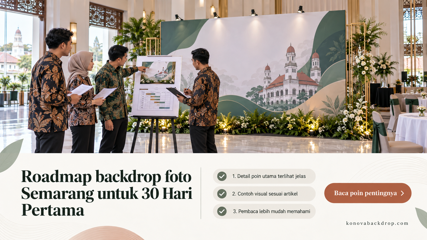 Ilustrasi backdrop pernikahan Semarang - Roadmap backdrop foto Semarang untuk 30 Hari Pertama