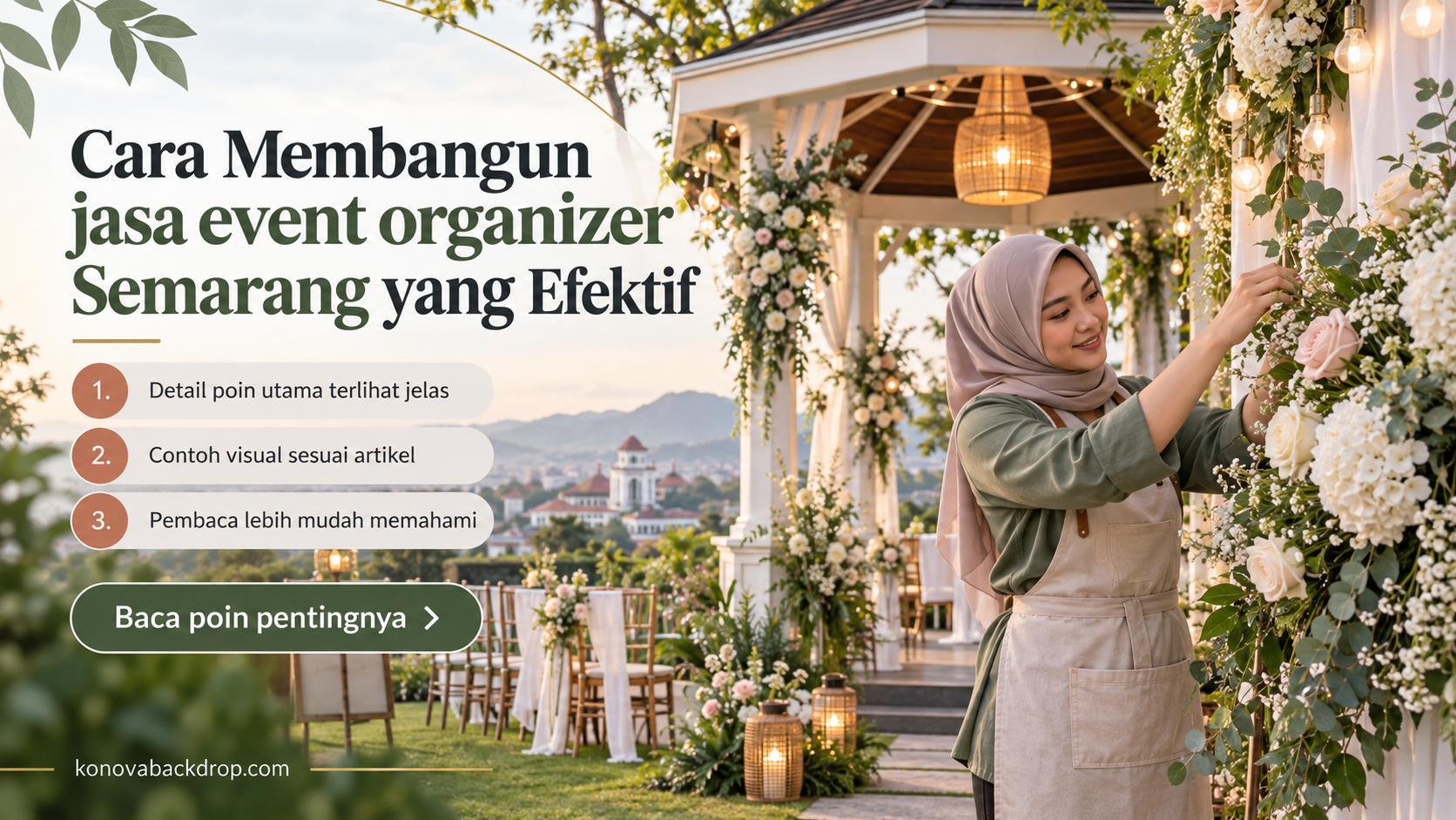 Ilustrasi backdrop pernikahan Semarang - Cara Membangun jasa event organizer Semarang yang Efektif