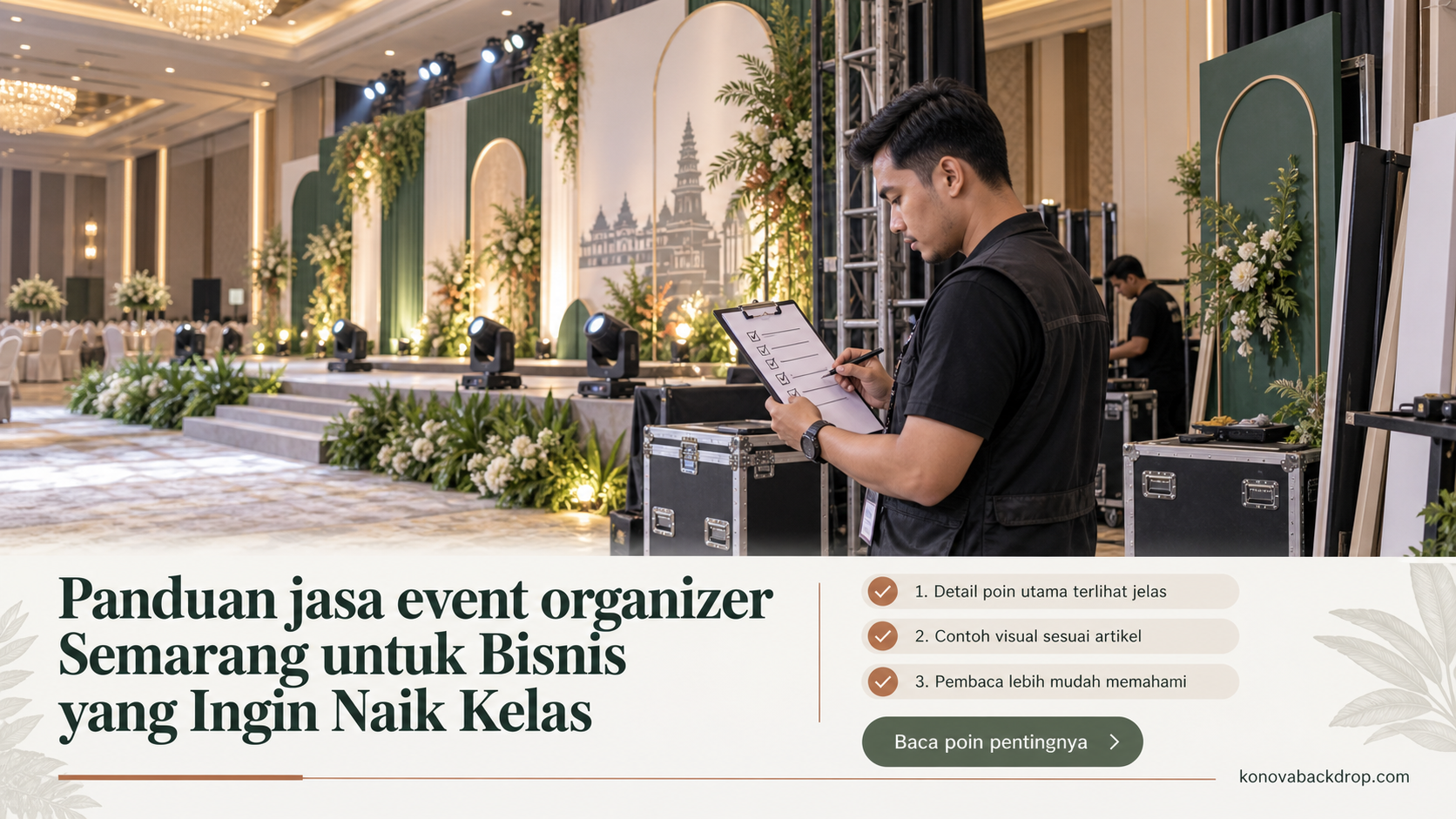 Ilustrasi backdrop pernikahan Semarang - Panduan jasa event organizer Semarang untuk Bisnis yang Ingin Naik Kelas