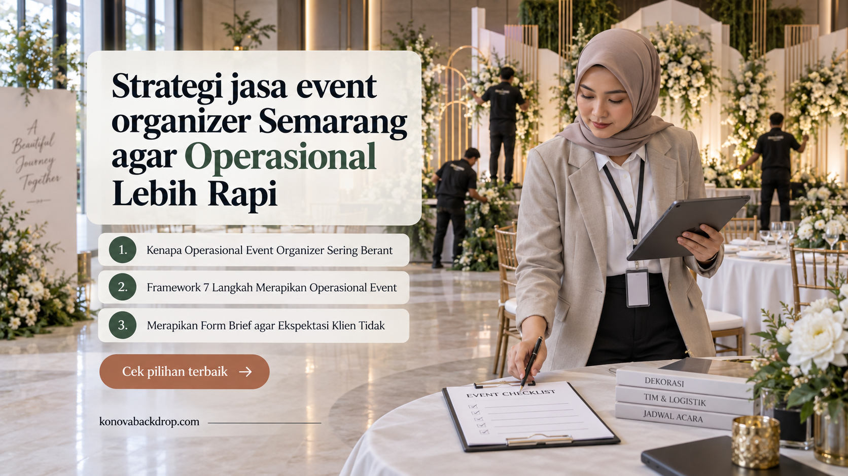 backdrop pernikahan Semarang - Strategi jasa event organizer Semarang agar Operasional Lebih Rapi