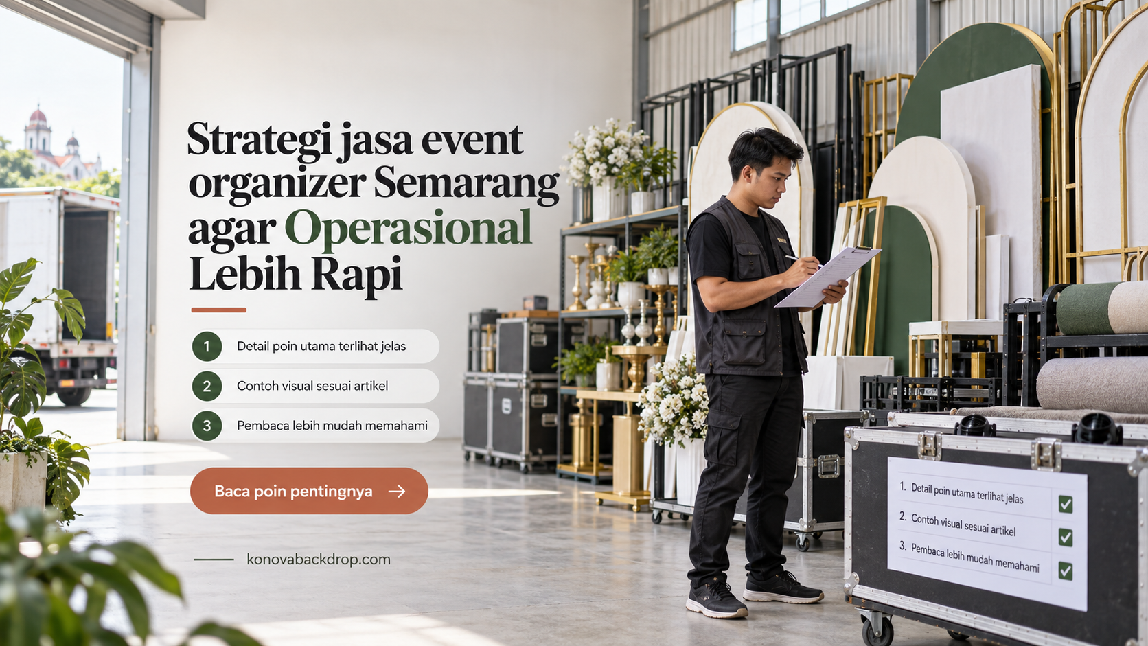 Ilustrasi backdrop pernikahan Semarang - Strategi jasa event organizer Semarang agar Operasional Lebih Rapi