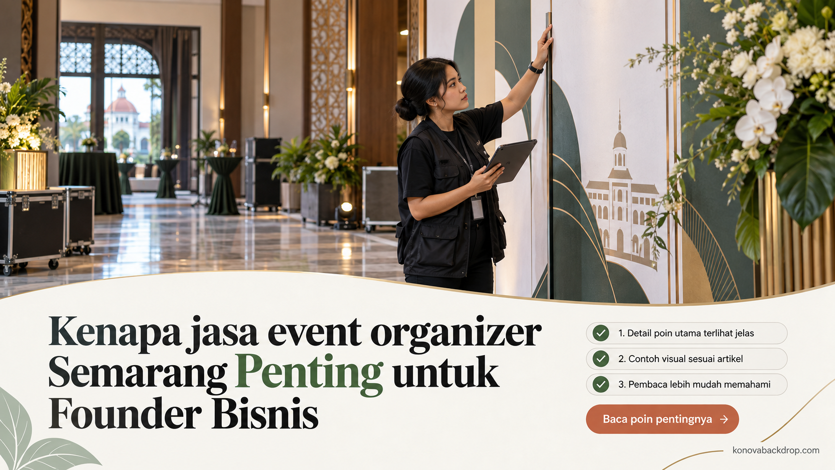 Ilustrasi backdrop pernikahan Semarang - Kenapa jasa event organizer Semarang Penting untuk Founder Bisnis
