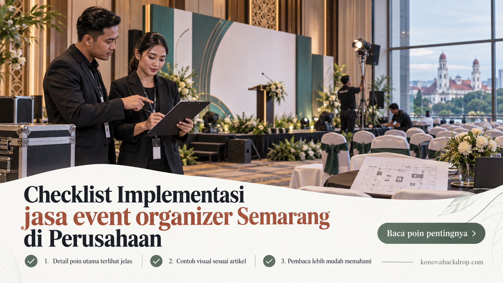 Ilustrasi backdrop pernikahan Semarang - Checklist Implementasi jasa event organizer Semarang di Perusahaan