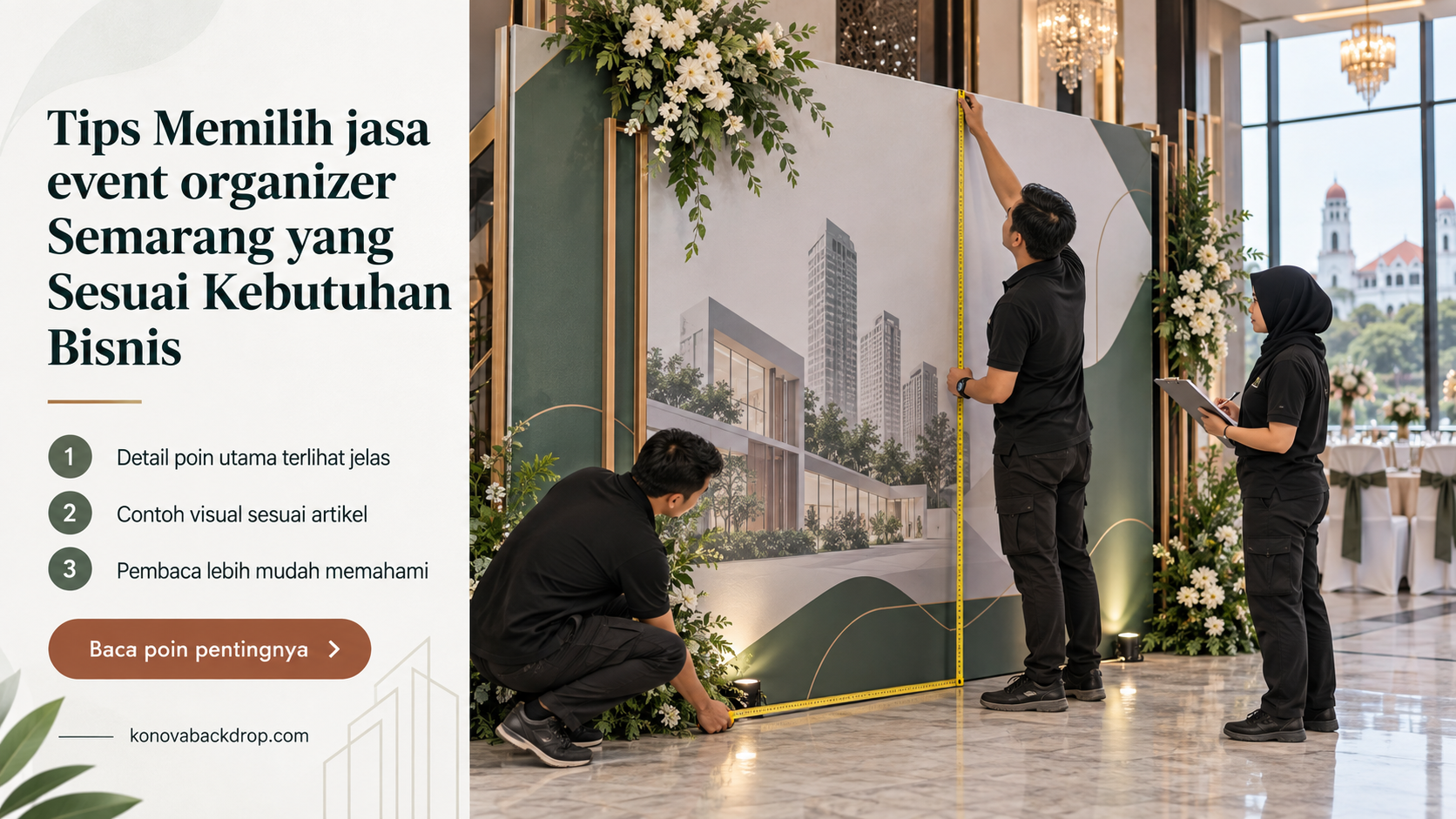 Ilustrasi backdrop pernikahan Semarang - Tips Memilih jasa event organizer Semarang yang Sesuai Kebutuhan Bisnis