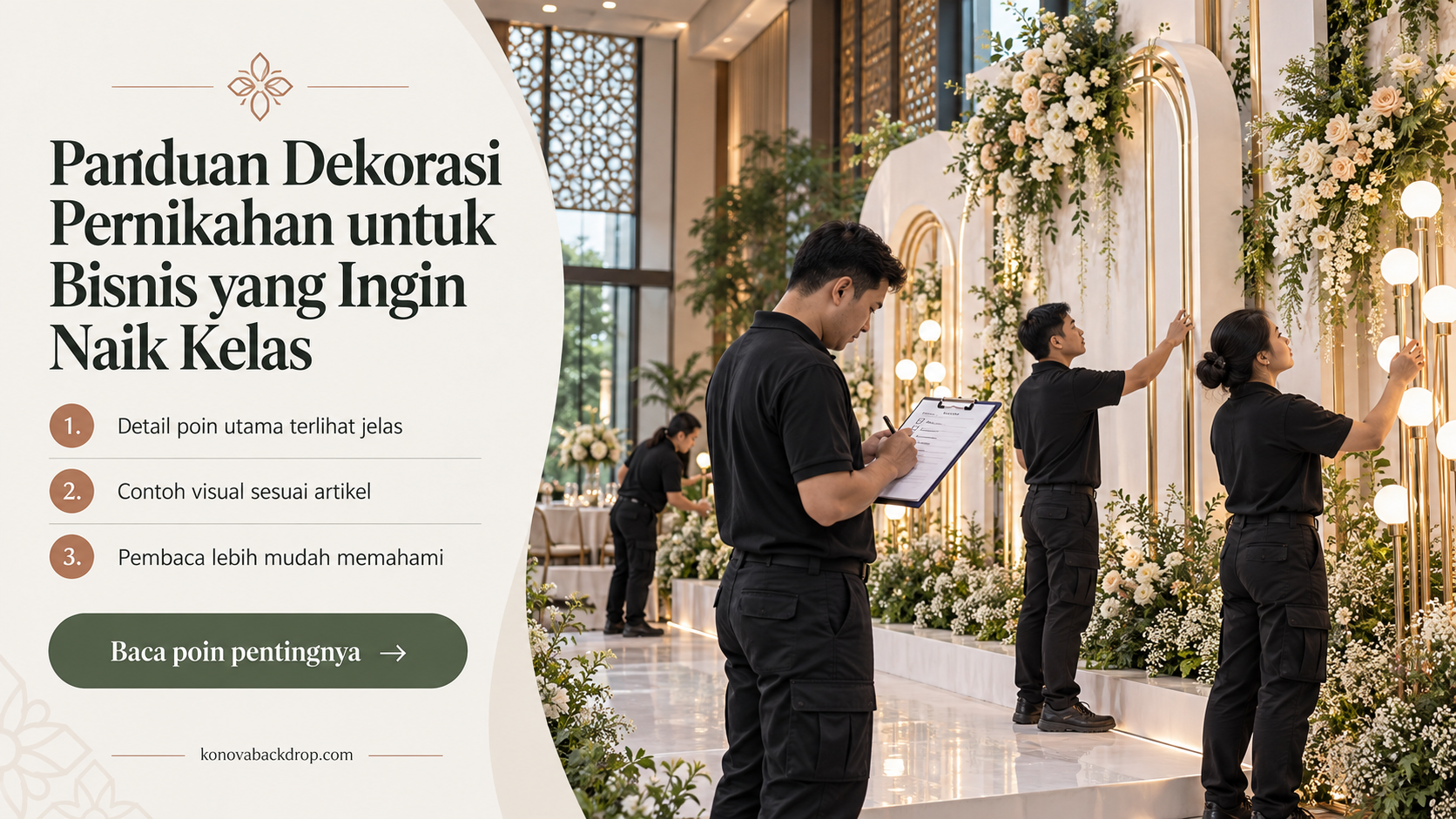 Ilustrasi backdrop pernikahan Semarang - Panduan Dekorasi Pernikahan untuk Bisnis yang Ingin Naik Kelas