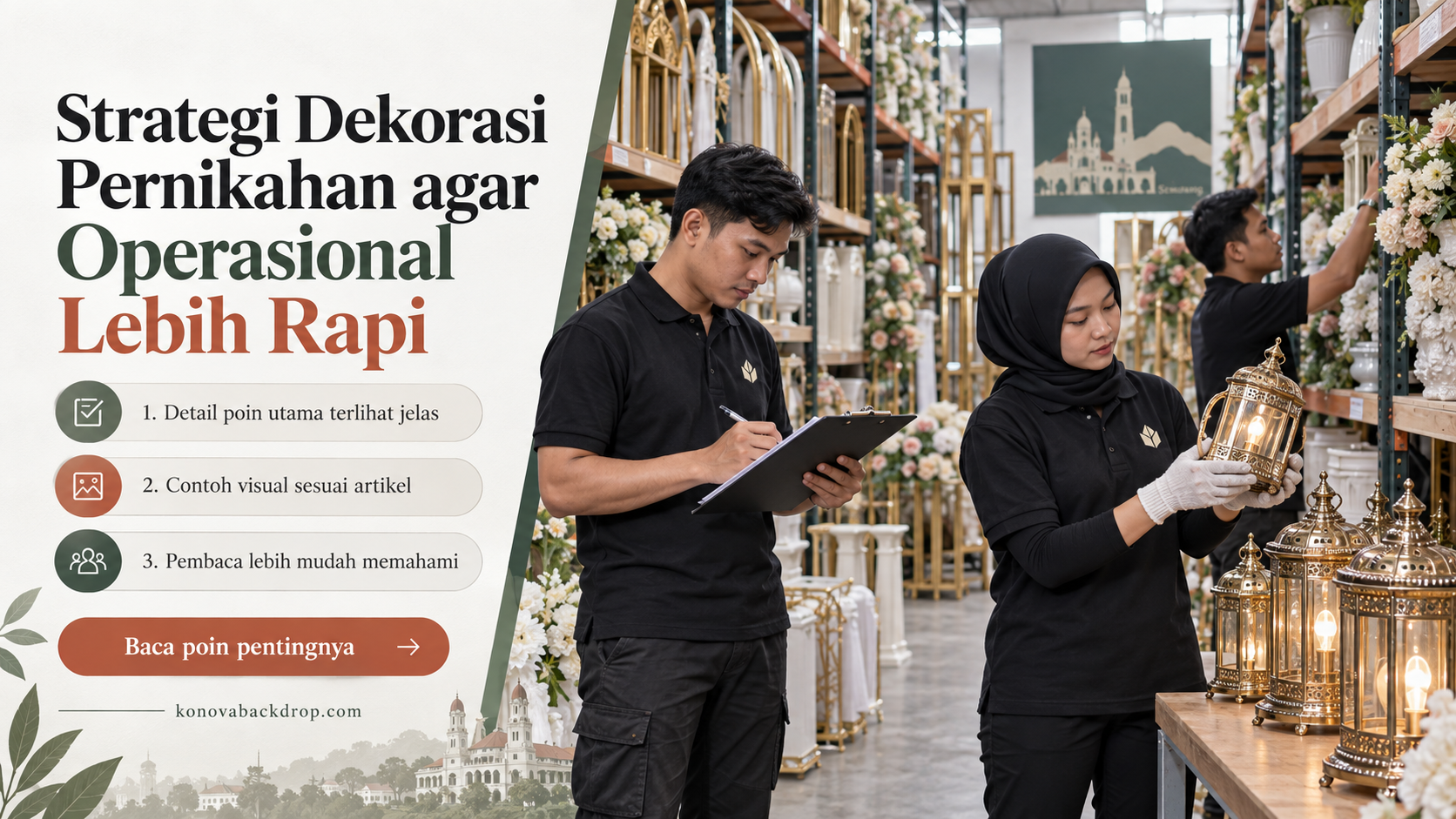 Ilustrasi backdrop pernikahan Semarang - Strategi Dekorasi Pernikahan agar Operasional Lebih Rapi