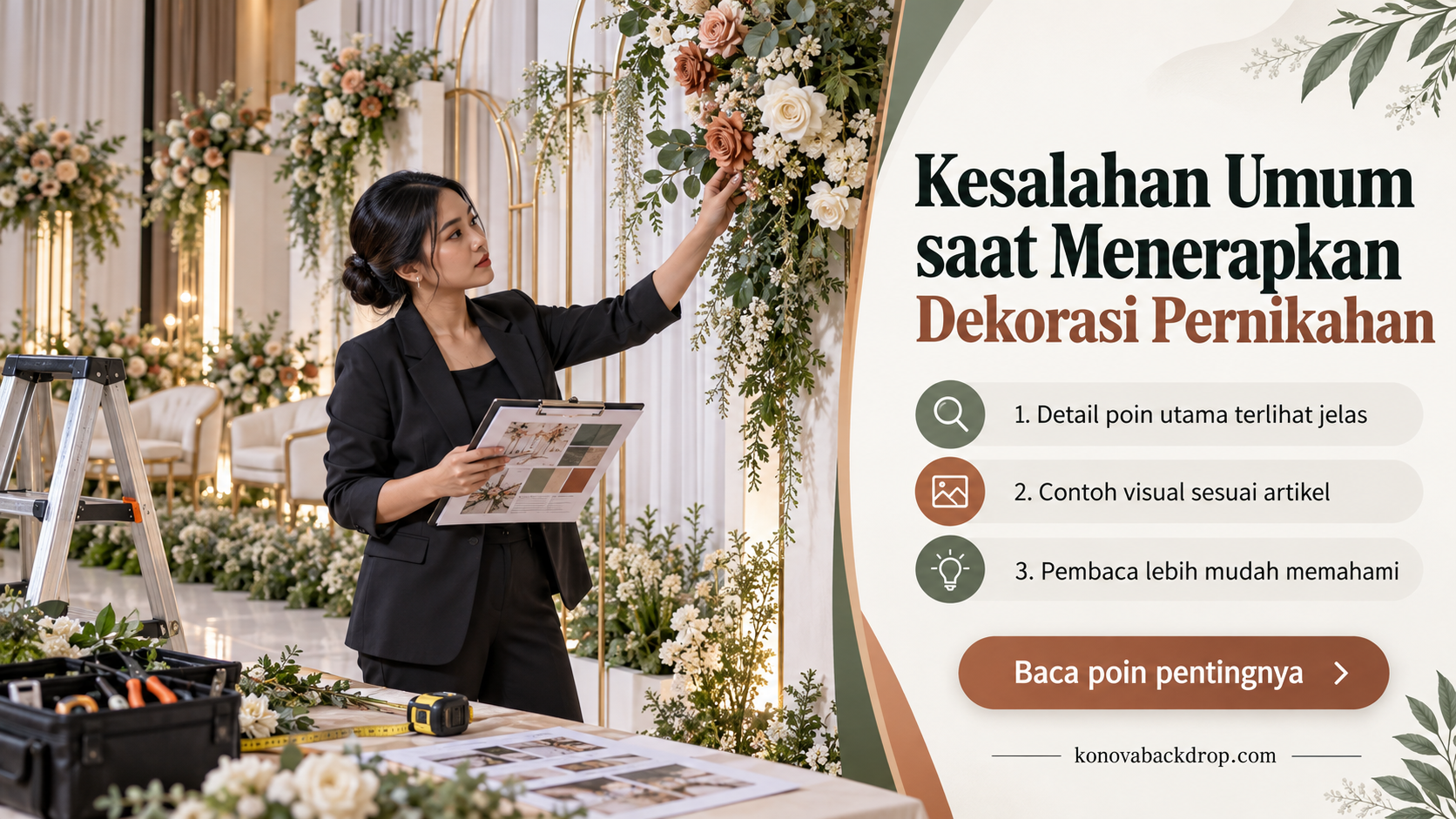 Ilustrasi backdrop pernikahan Semarang - Kesalahan Umum saat Menerapkan Dekorasi Pernikahan