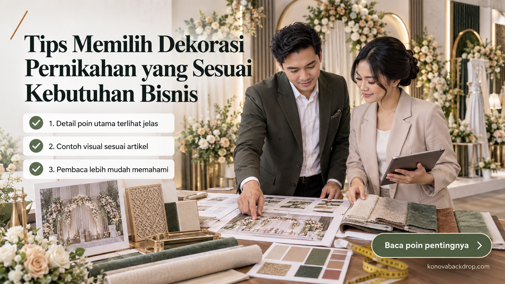 Ilustrasi backdrop pernikahan Semarang - Tips Memilih Dekorasi Pernikahan yang Sesuai Kebutuhan Bisnis
