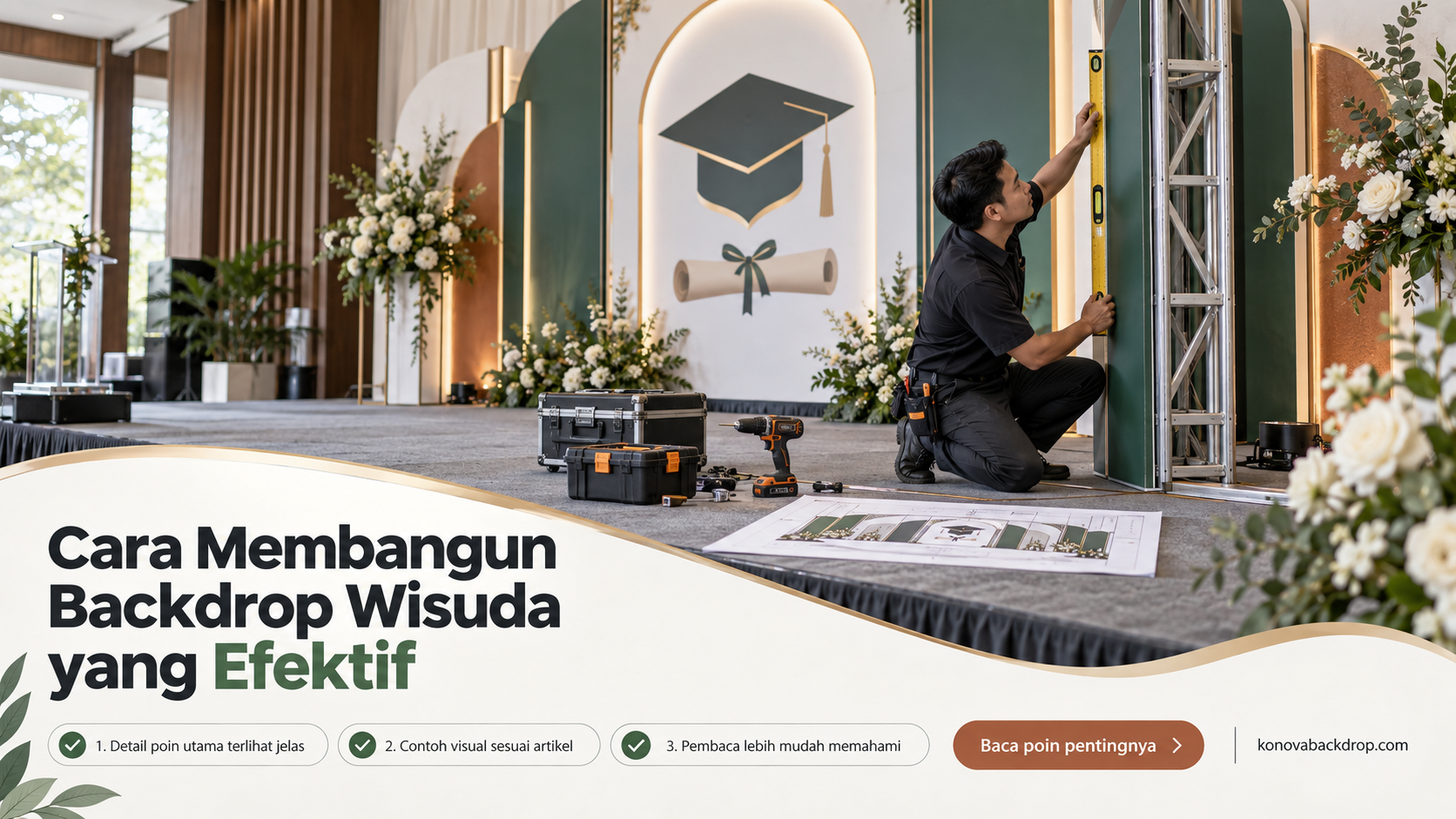 Ilustrasi backdrop pernikahan Semarang - Cara Membangun Backdrop Wisuda yang Efektif