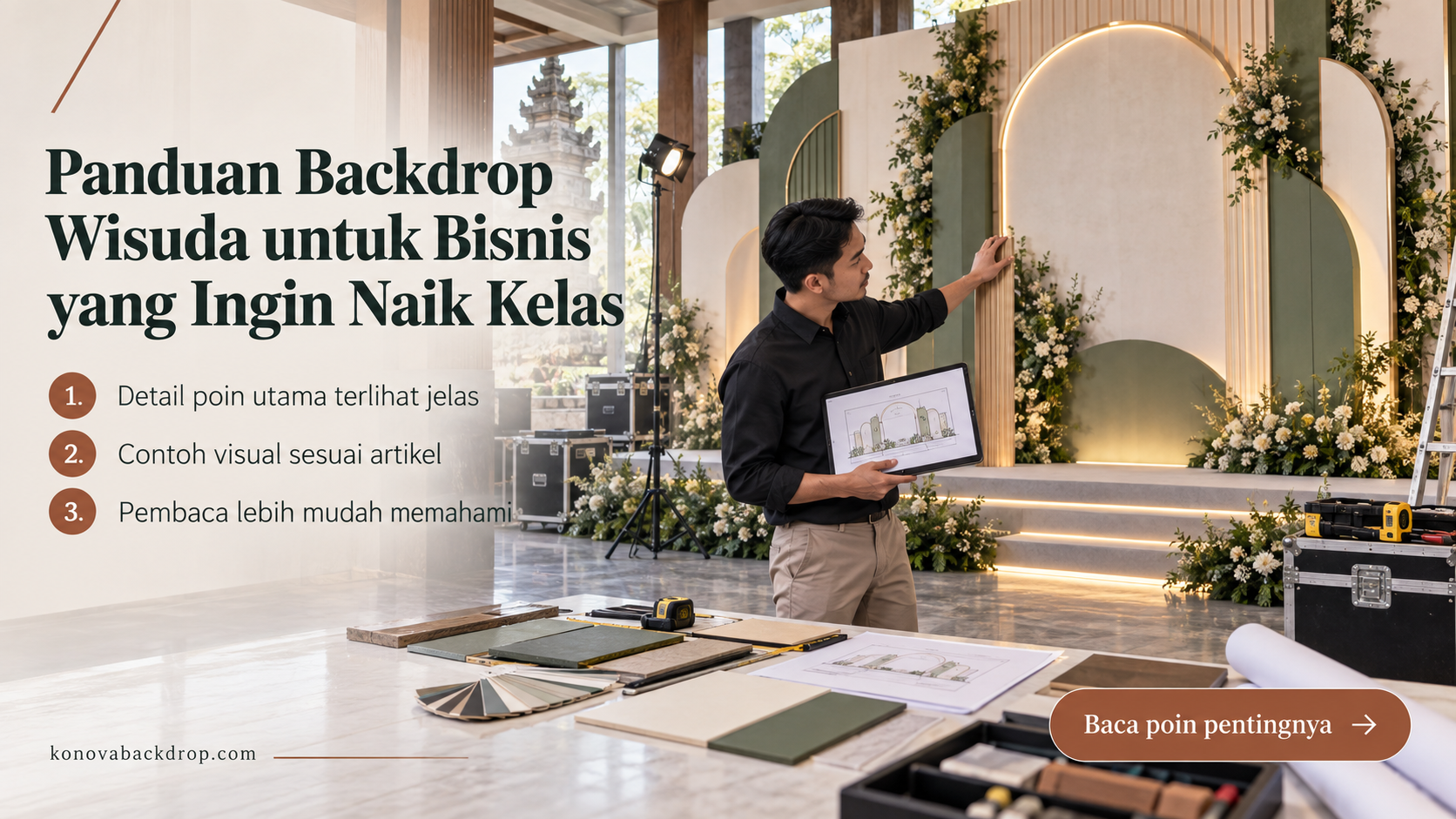 Ilustrasi backdrop pernikahan Semarang - Panduan Backdrop Wisuda untuk Bisnis yang Ingin Naik Kelas