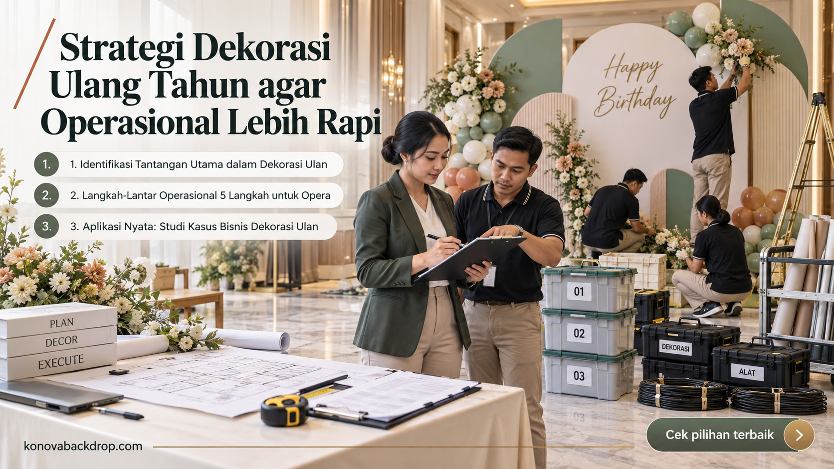 backdrop pernikahan Semarang - Strategi Dekorasi Ulang Tahun agar Operasional Lebih Rapi