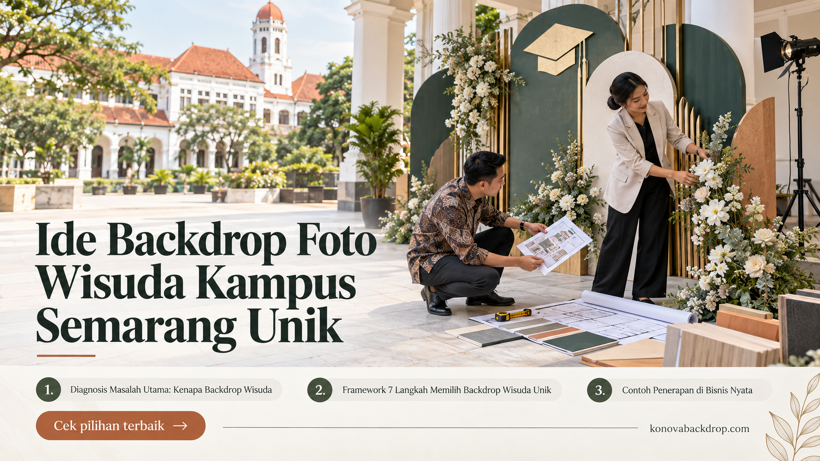 backdrop pernikahan Semarang - Ide Backdrop Foto Wisuda Kampus Semarang Unik