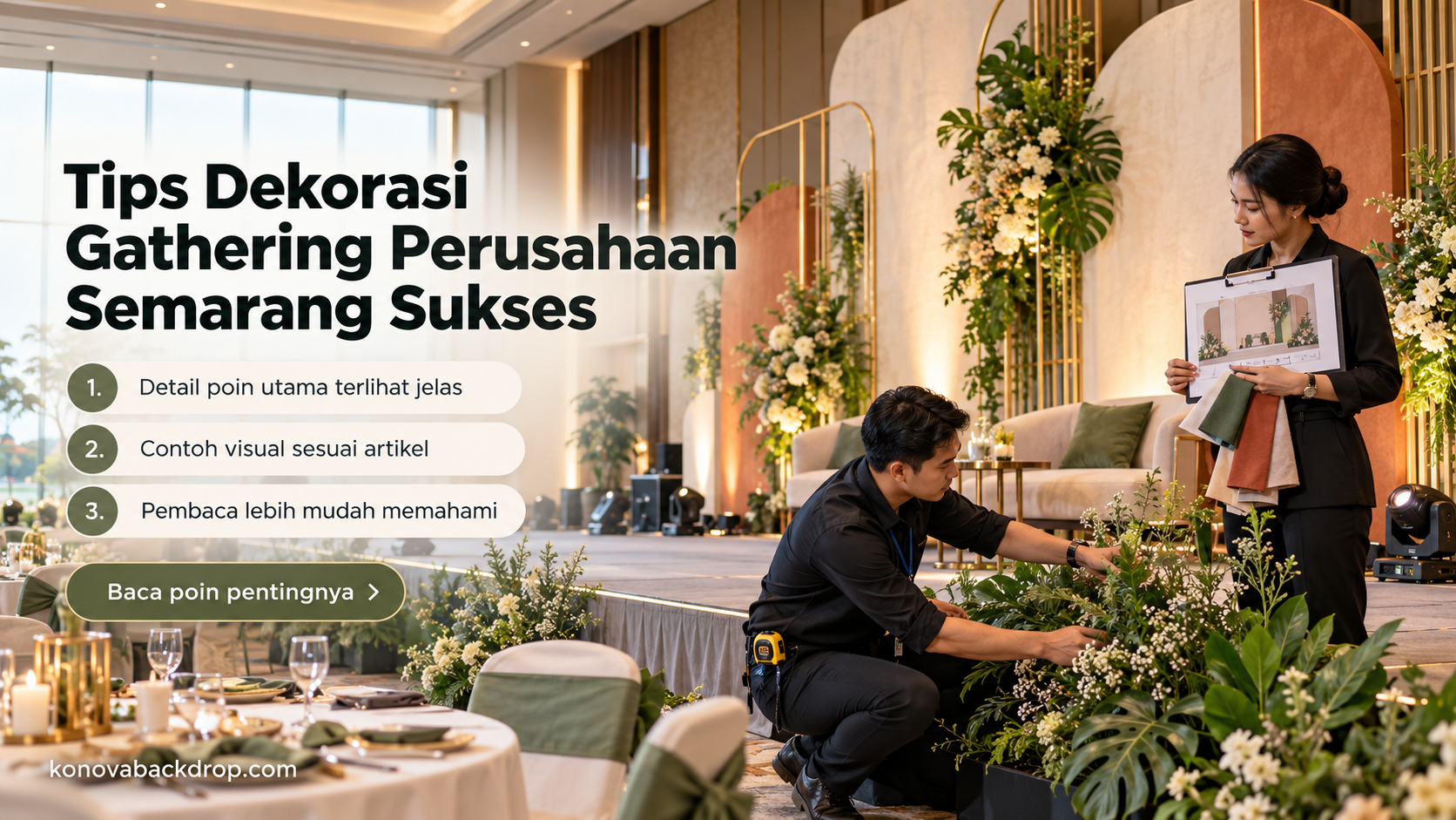 Ilustrasi backdrop pernikahan Semarang - Tips Dekorasi Gathering Perusahaan Semarang Sukses