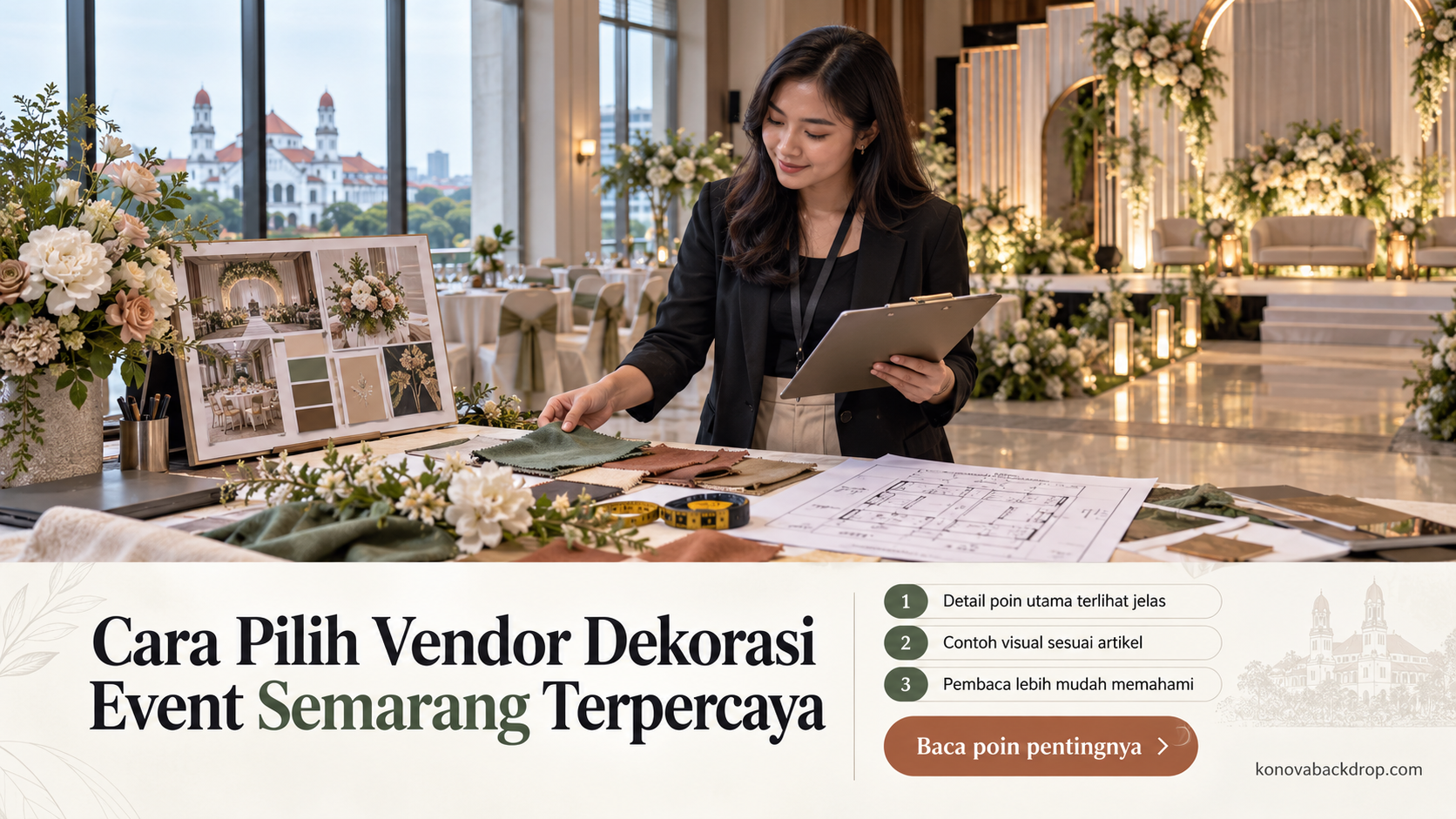 Ilustrasi backdrop pernikahan Semarang - Cara Pilih Vendor Dekorasi Event Semarang Terpercaya