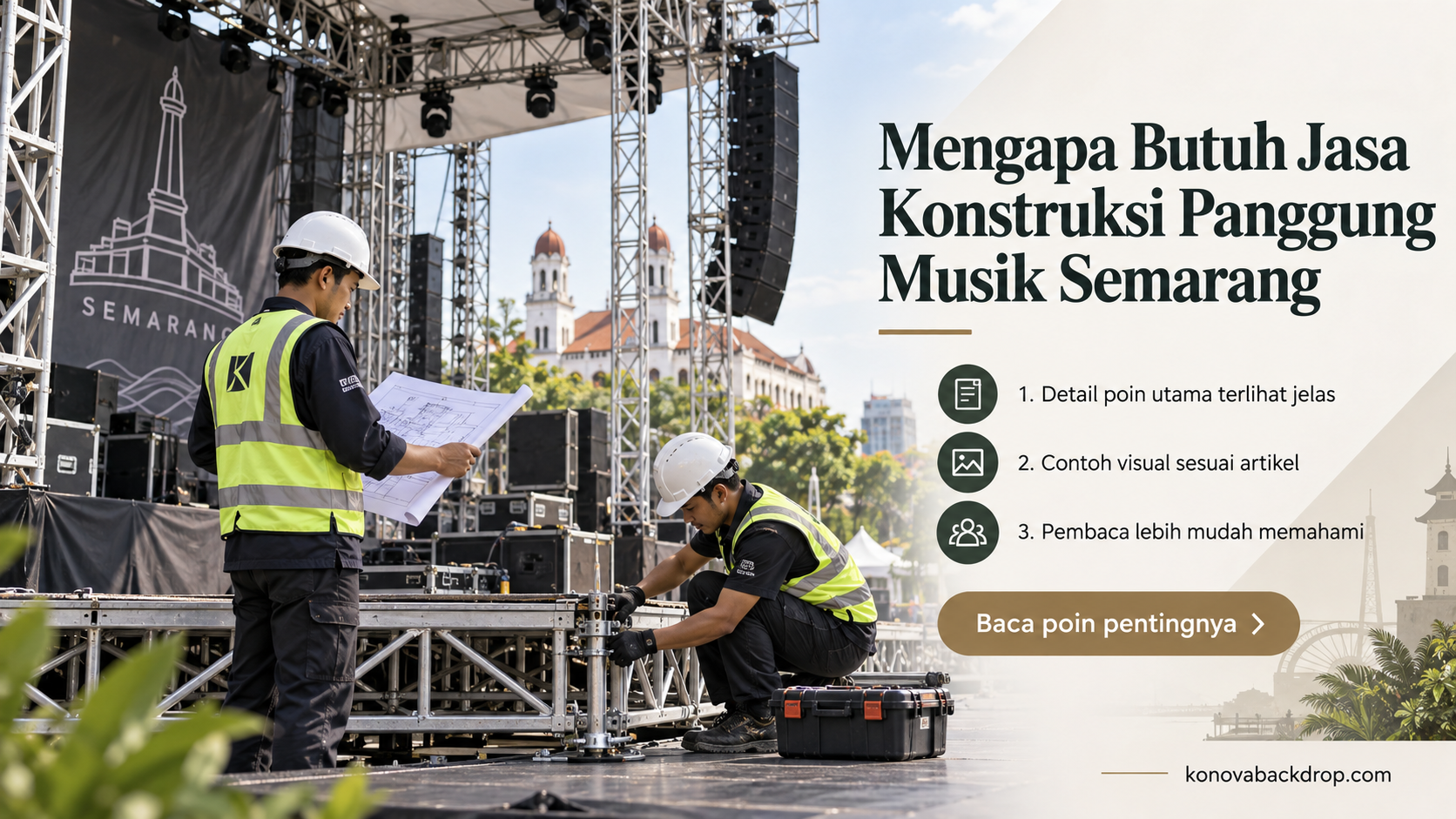 Ilustrasi backdrop pernikahan Semarang - Mengapa Butuh Jasa Konstruksi Panggung Musik Semarang