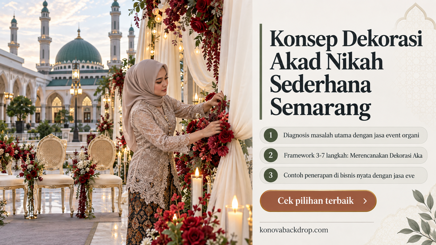backdrop pernikahan Semarang - Konsep Dekorasi Akad Nikah Sederhana Semarang