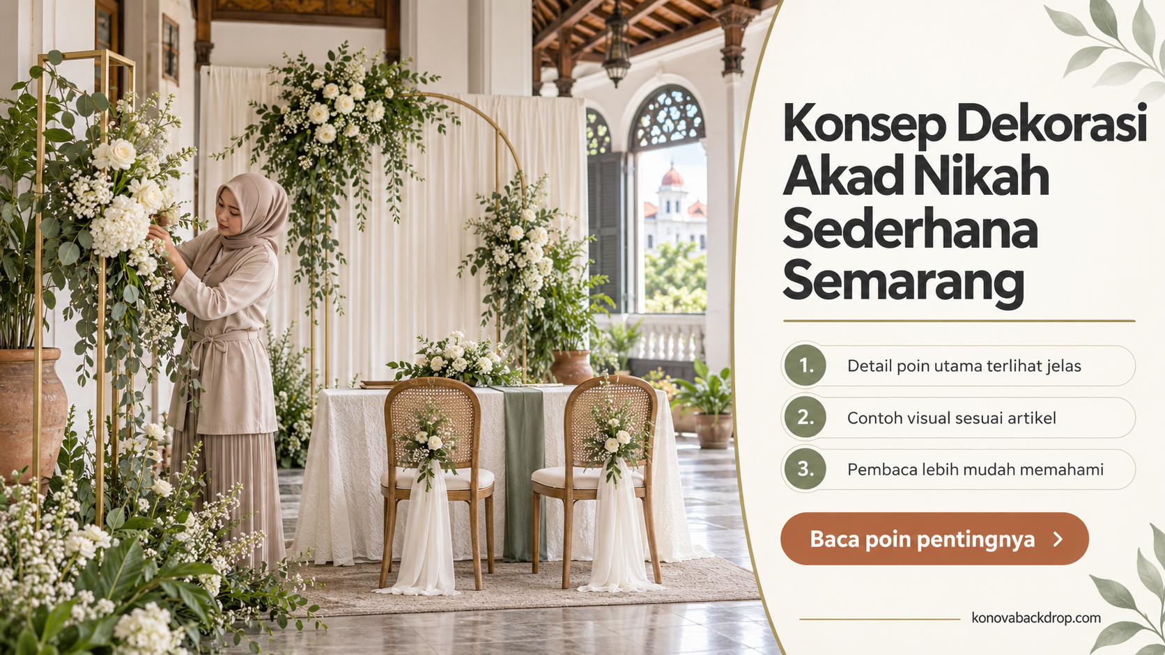 Ilustrasi backdrop pernikahan Semarang - Konsep Dekorasi Akad Nikah Sederhana Semarang