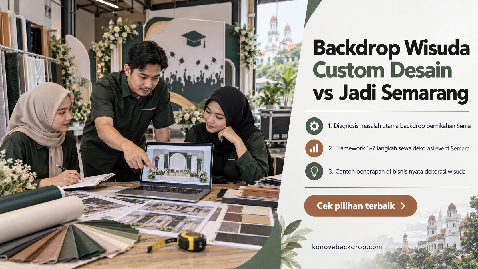 backdrop pernikahan Semarang - Backdrop Wisuda Custom Desain vs Jadi Semarang