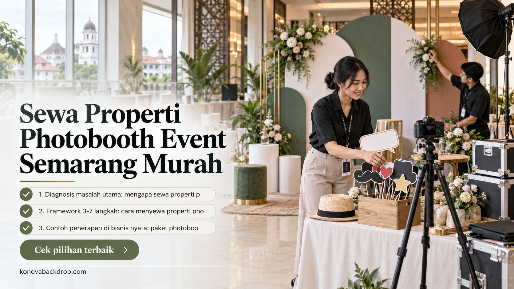 backdrop pernikahan Semarang - Sewa Properti Photobooth Event Semarang Murah