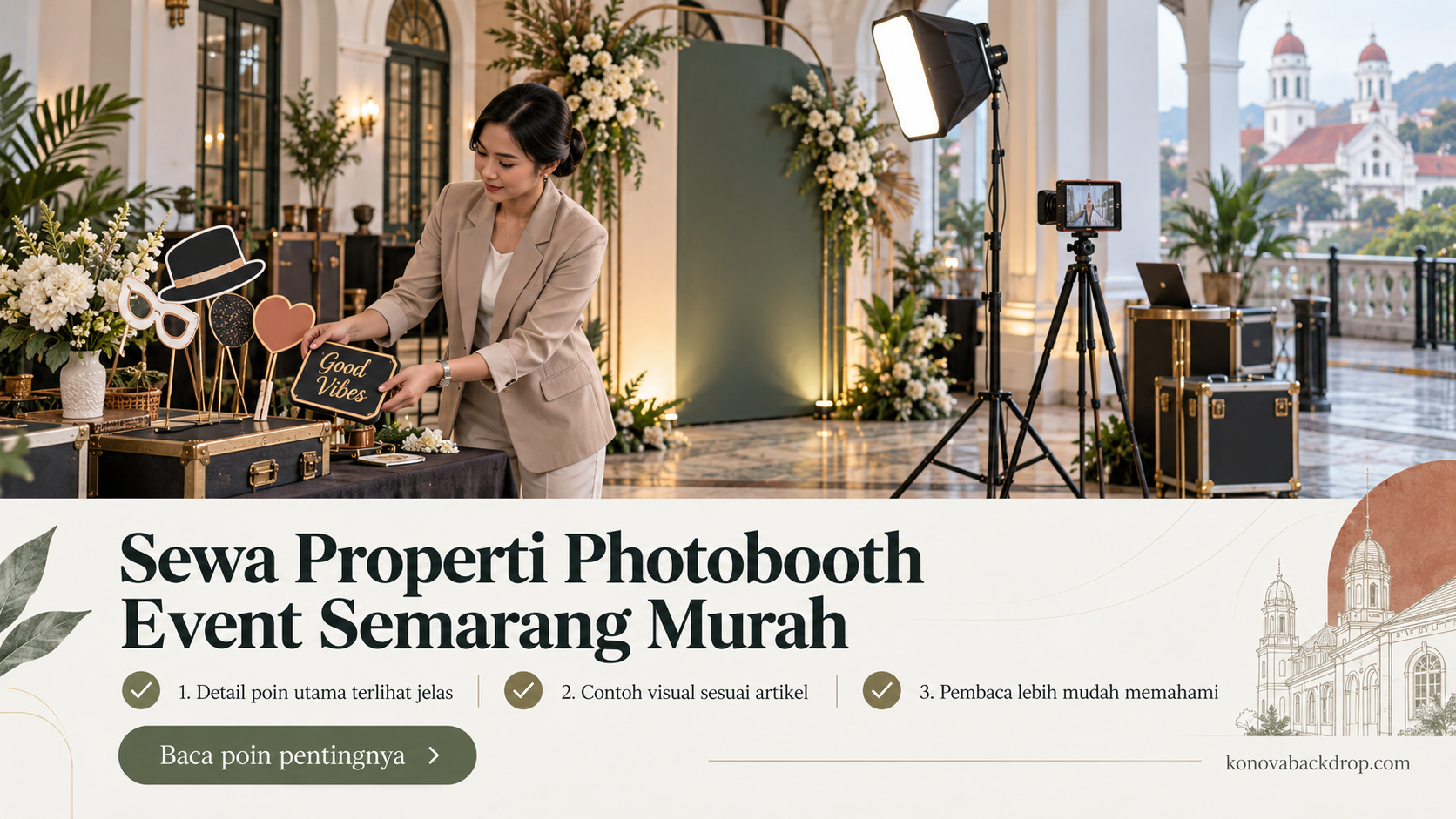 Ilustrasi backdrop pernikahan Semarang - Sewa Properti Photobooth Event Semarang Murah