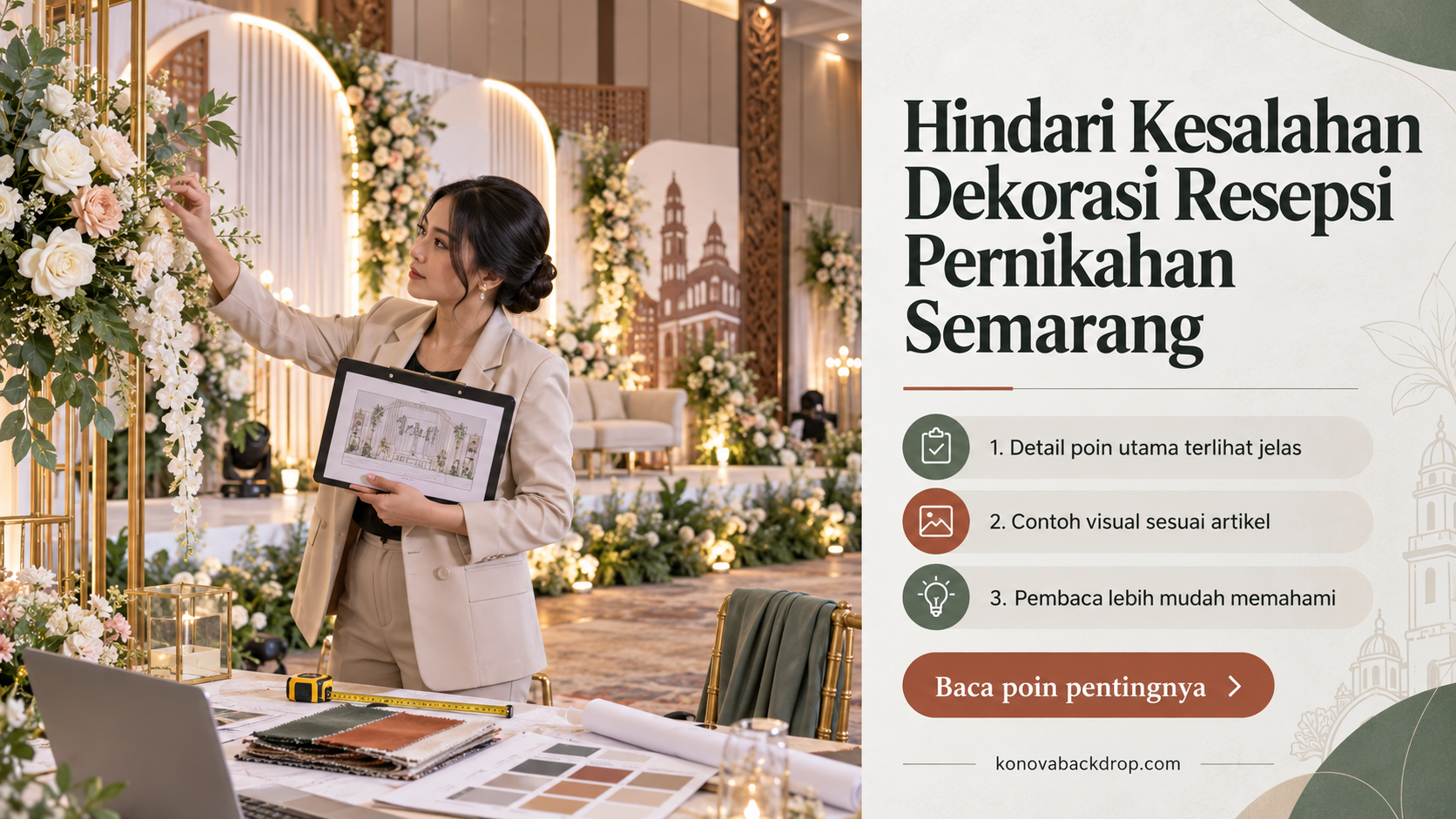 Ilustrasi backdrop pernikahan Semarang - Hindari Kesalahan Dekorasi Resepsi Pernikahan Semarang