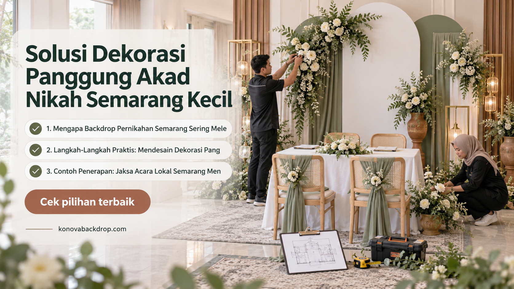 backdrop pernikahan Semarang - Solusi Dekorasi Panggung Akad Nikah Semarang Kecil