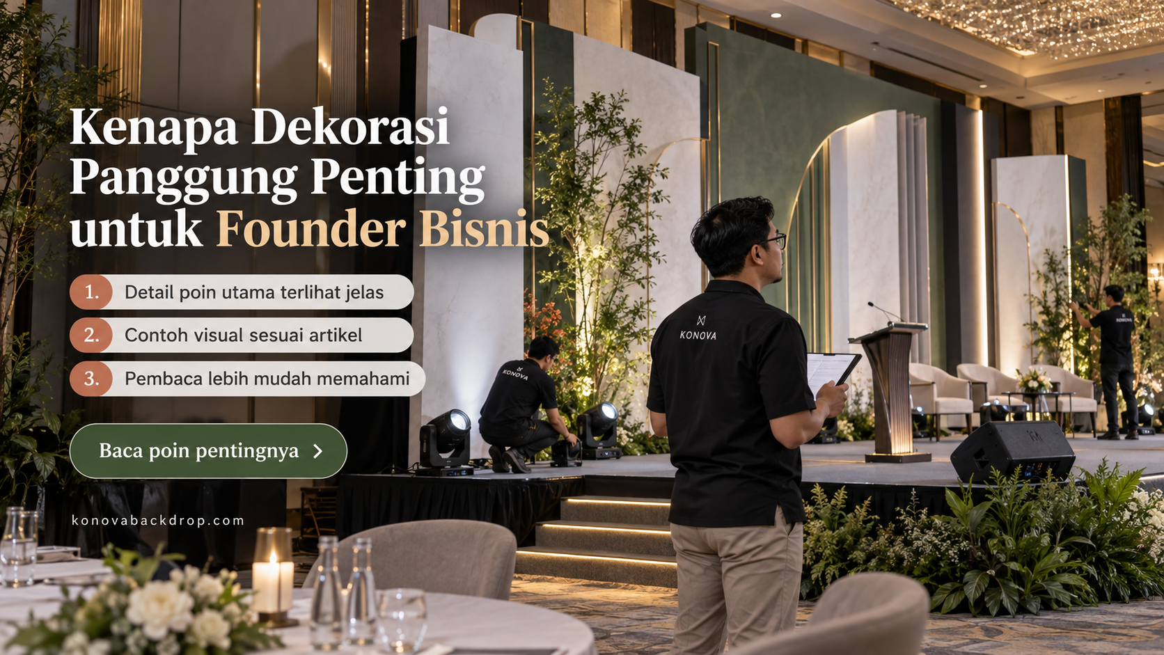 Ilustrasi backdrop pernikahan Semarang - Kenapa Dekorasi Panggung Penting untuk Founder Bisnis