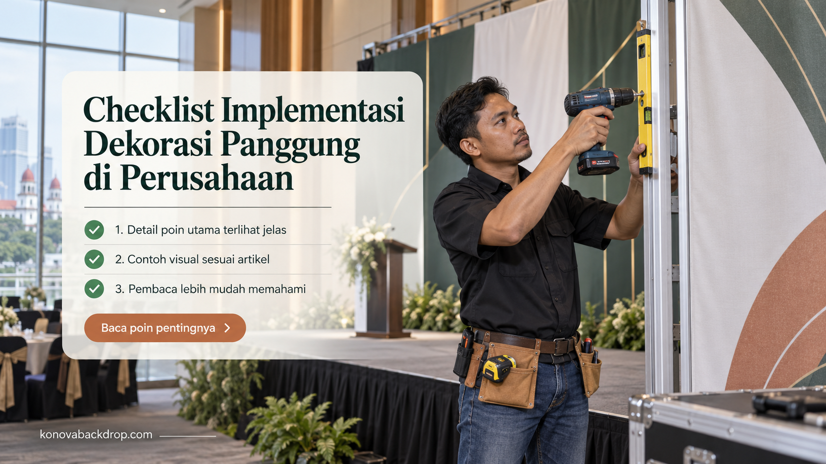 Ilustrasi backdrop pernikahan Semarang - Checklist Implementasi Dekorasi Panggung di Perusahaan