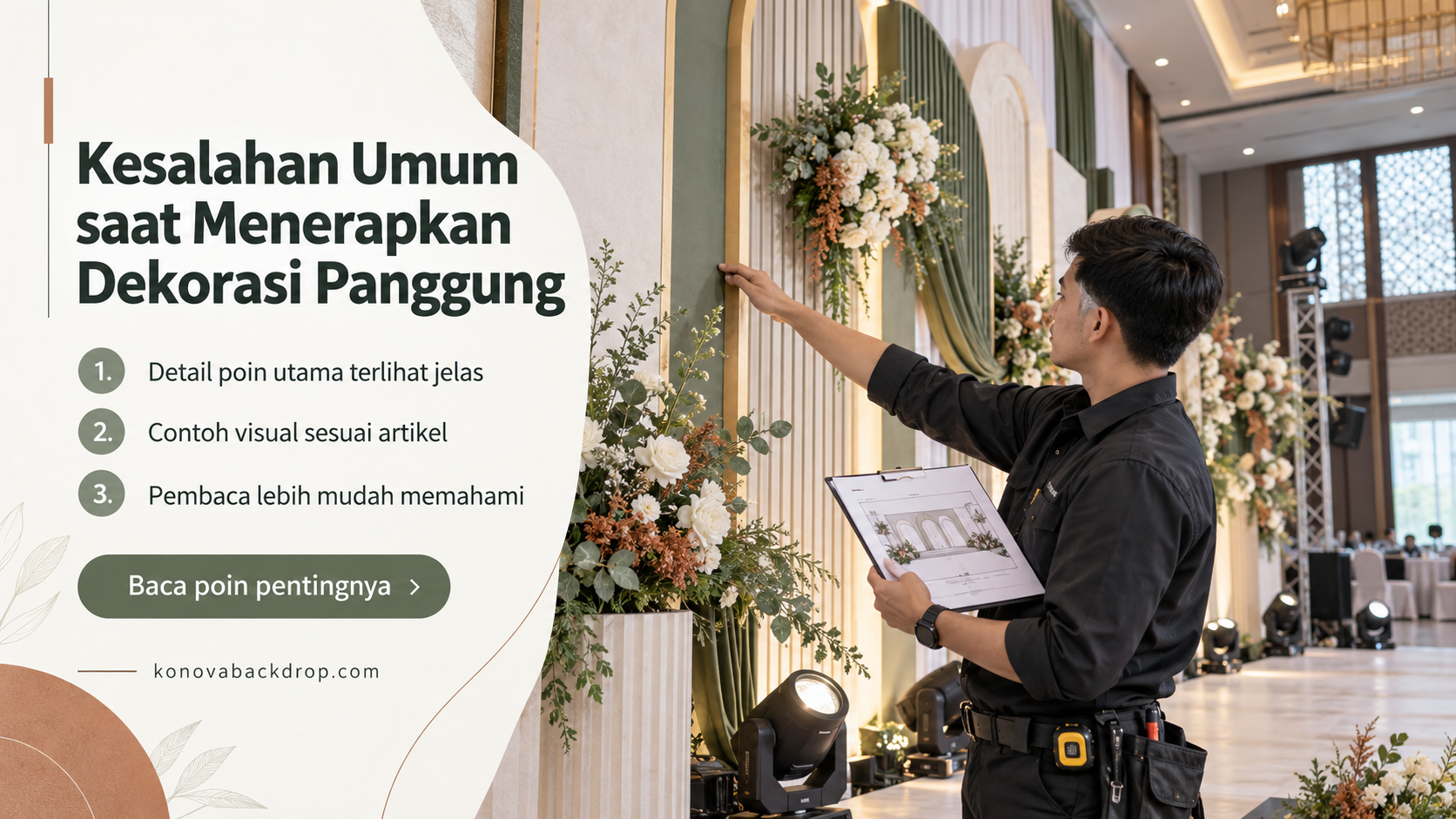 Ilustrasi backdrop pernikahan Semarang - Kesalahan Umum saat Menerapkan Dekorasi Panggung