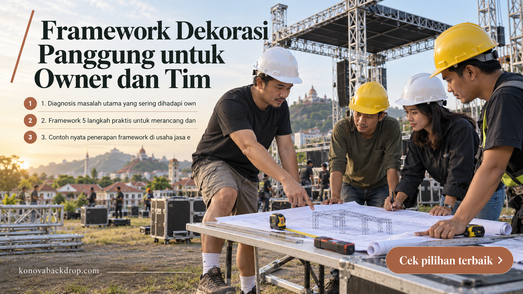 backdrop pernikahan Semarang - Framework Dekorasi Panggung untuk Owner dan Tim