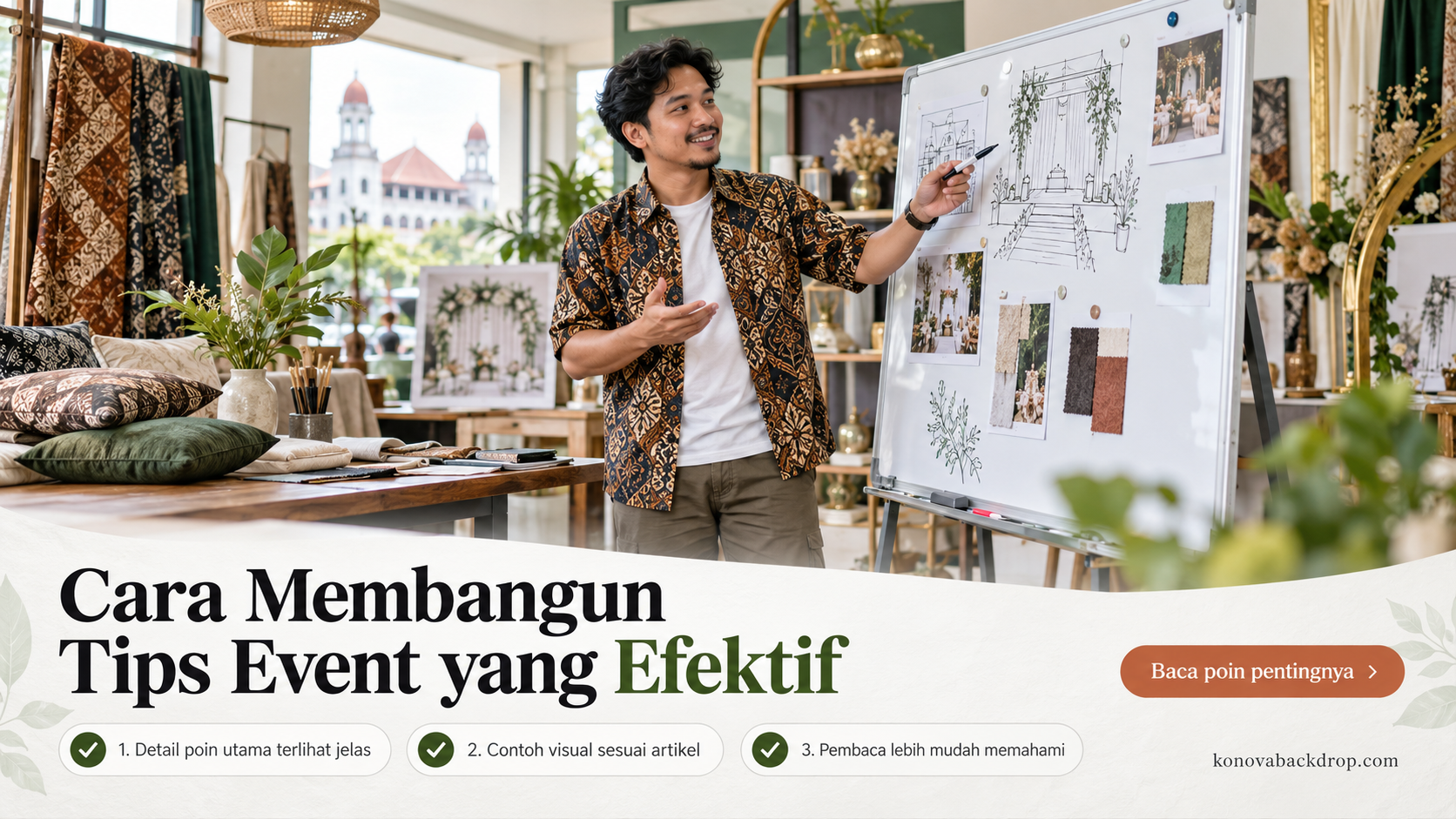 Ilustrasi backdrop pernikahan Semarang - Cara Membangun Tips Event yang Efektif