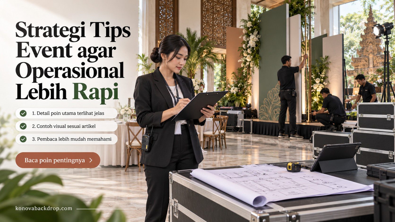 Ilustrasi backdrop pernikahan Semarang - Strategi Tips Event agar Operasional Lebih Rapi