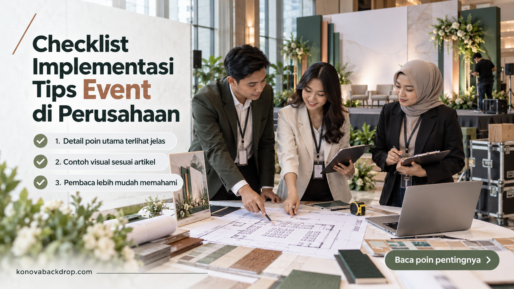 Ilustrasi backdrop pernikahan Semarang - Checklist Implementasi Tips Event di Perusahaan