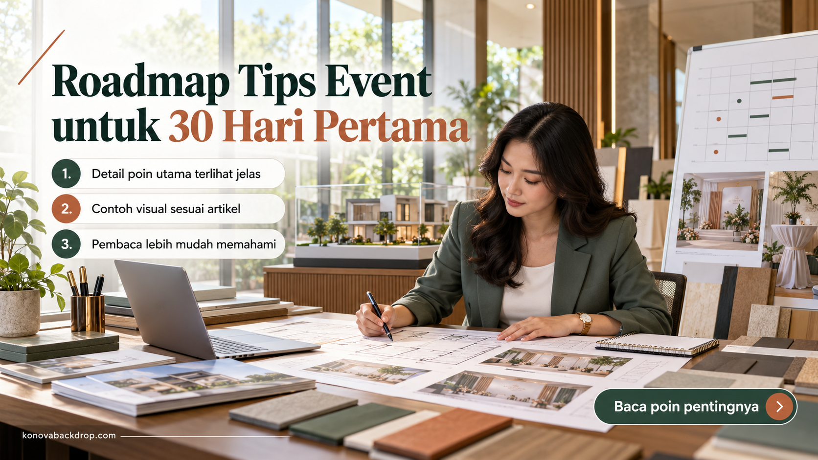 Ilustrasi backdrop pernikahan Semarang - Roadmap Tips Event untuk 30 Hari Pertama