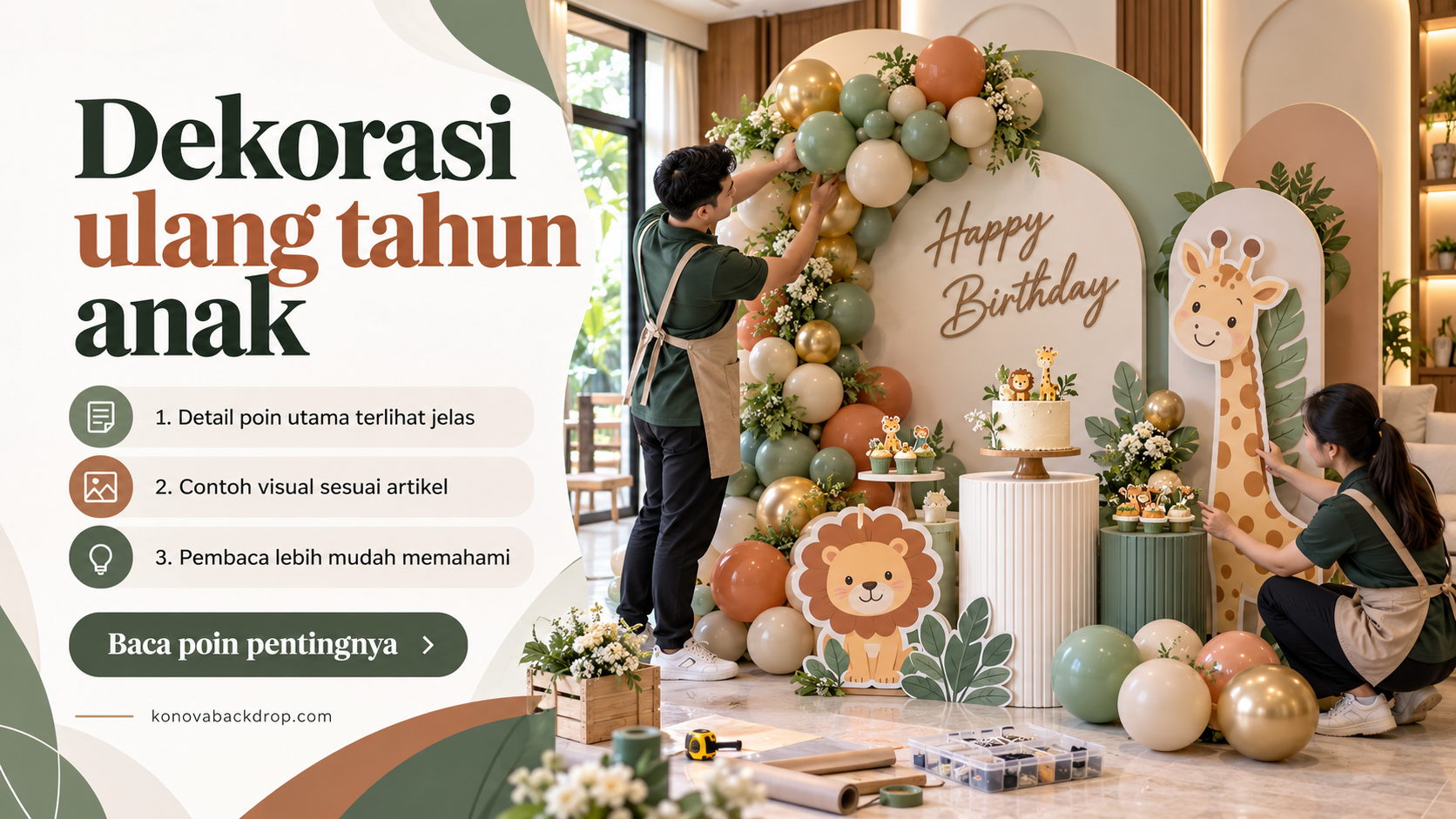 Ilustrasi backdrop pernikahan Semarang - Dekorasi ulang tahun anak
